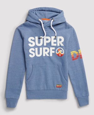 Superdry Undercurrent Cross Over Férfi Kapucnis Pulóver Narancssárga/Kék | IZXFB1532